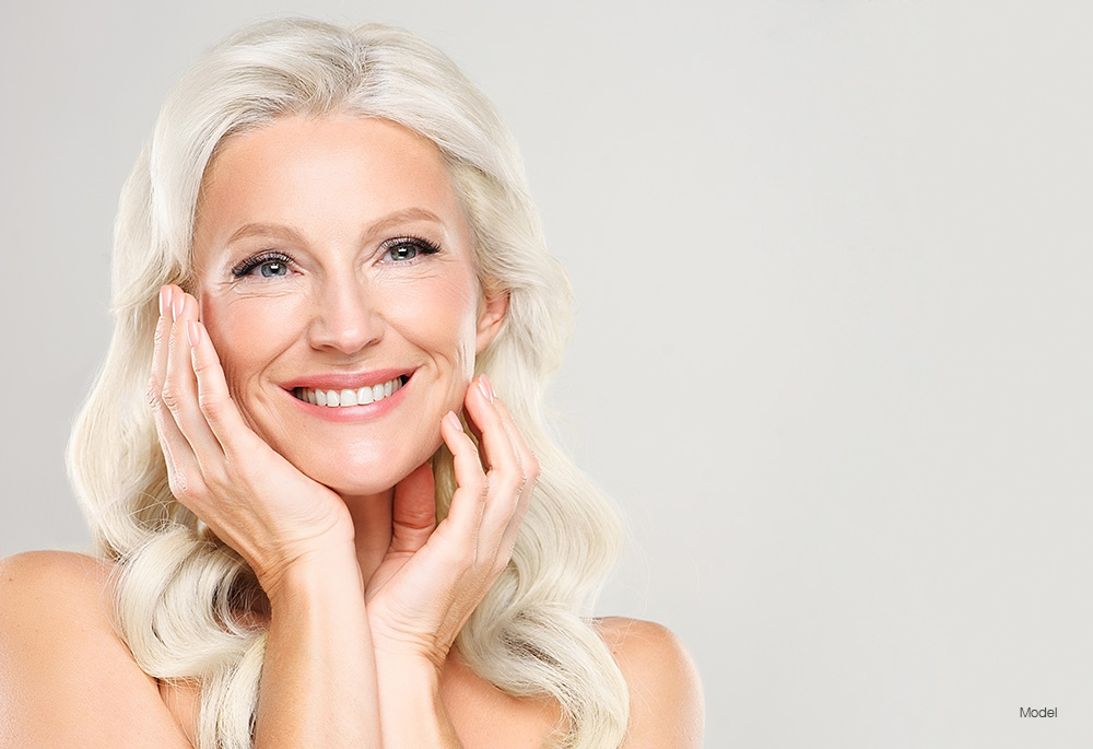 Mature woman with blonde hair 