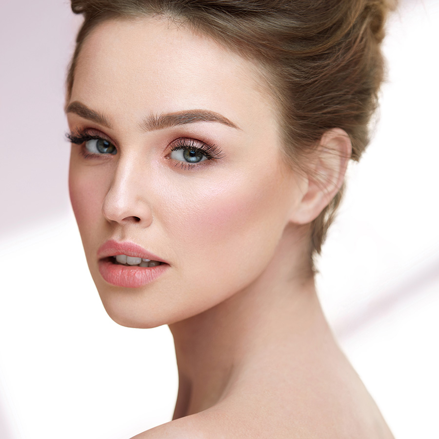 Young woman with her hair up