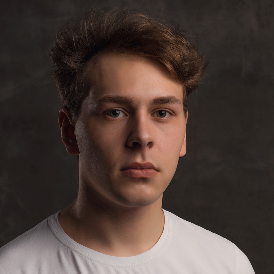 Young man in a white tshirt